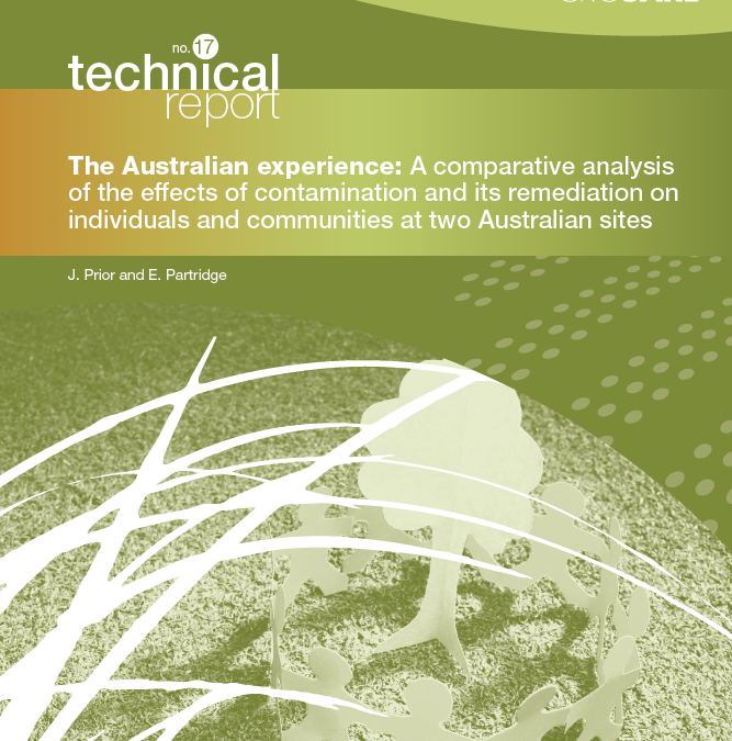 Technical Guidance 17: The Australian experience – A comparative analysis of the effects of contamination and its remediation on individuals and communities at two Australian sites